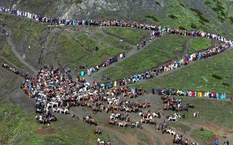 Amarnath Cave Temple in Anantnag of Jammu and Kashmir, India