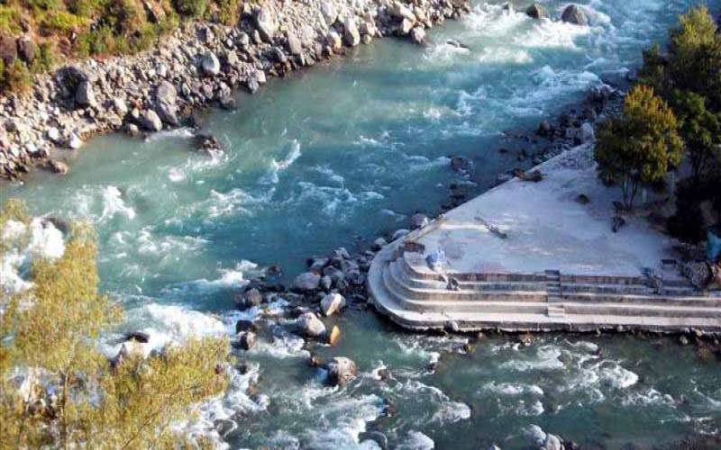 The confluence of Alaknanda & Nandakini river