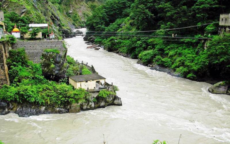 Vishnuprayag the confluence of Alaknanda & Dhauliganga river