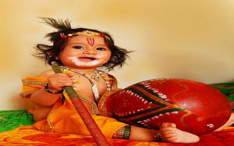 Krishna Dressed up in In Janmashtami 